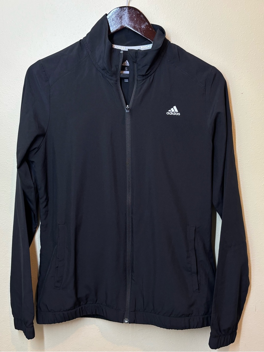 adidas Golf Black Full-Zip Performance Jacket, size small
